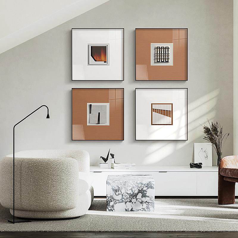 元素的空间 现代简约抽象装饰画餐厅软装挂画铝合金外框卡纸壁画,淘宝优惠券,粉丝福利购,淘宝优惠卷