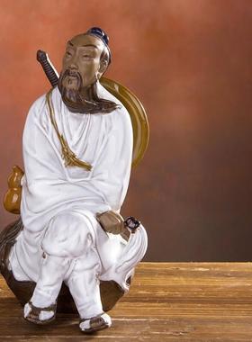 石湾陶瓷公仔人物雕塑摆件客厅书房家居装饰品摆设吕洞宾盆景