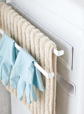 厨房浴室免打孔毛巾架磁吸侧挂冰箱洗衣机置物架双杆卫生间收纳
