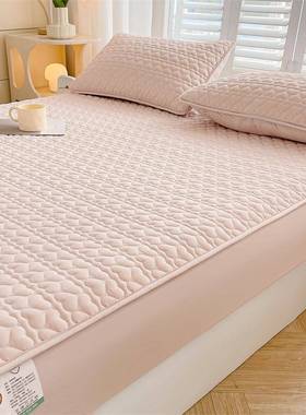 纯色夹棉防水床笠a类床垫保护套隔尿防尘席梦思床罩三件套外贸