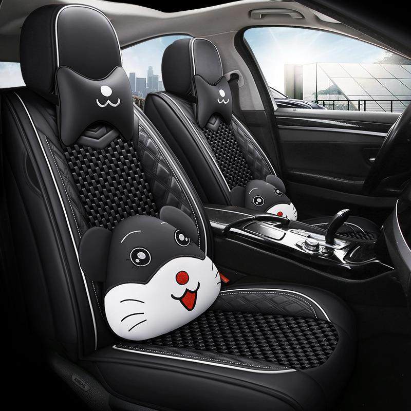 汽车坐垫皮座套座垫四季通用23新款小车座椅套亚麻夏季冰丝全包围,淘宝优惠券,粉丝福利购,淘宝优惠卷
