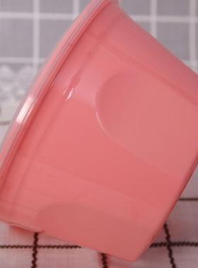 美式商用打包盒圆形1250ml水果捞打包碗冰粉过年囤粉色一次性餐盒