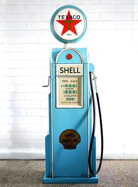 欧式复古加油机模型摆件摄影道具家居软装饰大型铁艺展馆陈列摆设