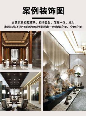 仿木纹铝屏风室内新中式装饰铝屏风简约铝合金方管铝屏风隔断型材