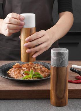 大理石研磨器相思木圆柱型胡椒磨陶瓷芯手动胡椒多用调味瓶厨房工