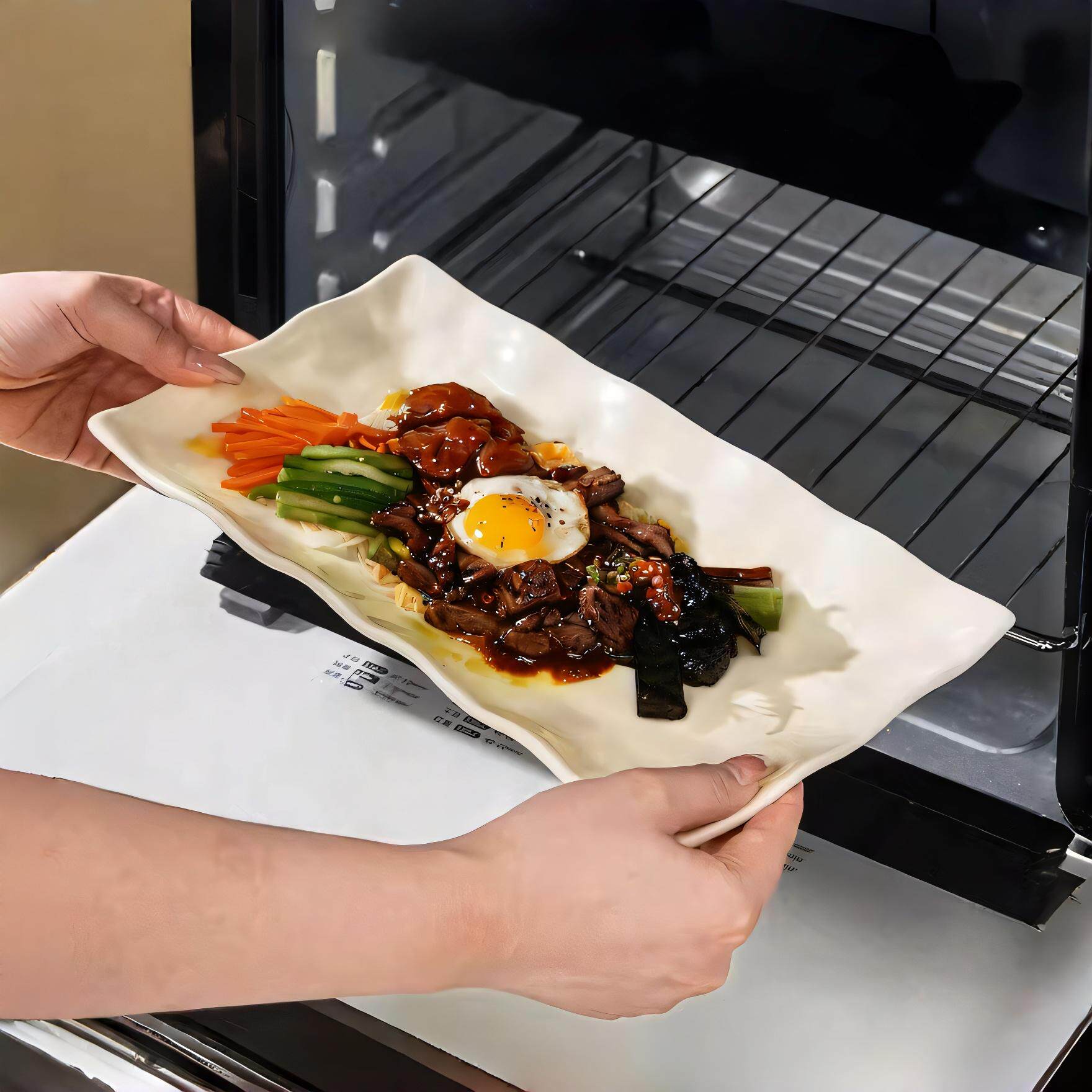 奶油风鱼盘家用陶瓷2024新款网红蒸鱼盘子高级感12英寸长盘菜盘子