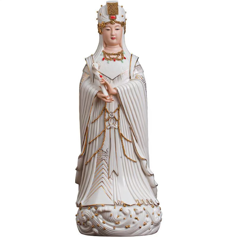 德化陶瓷妈祖神像天上圣母天后湄洲岛海神娘娘家用供奉摆件保平安-图3