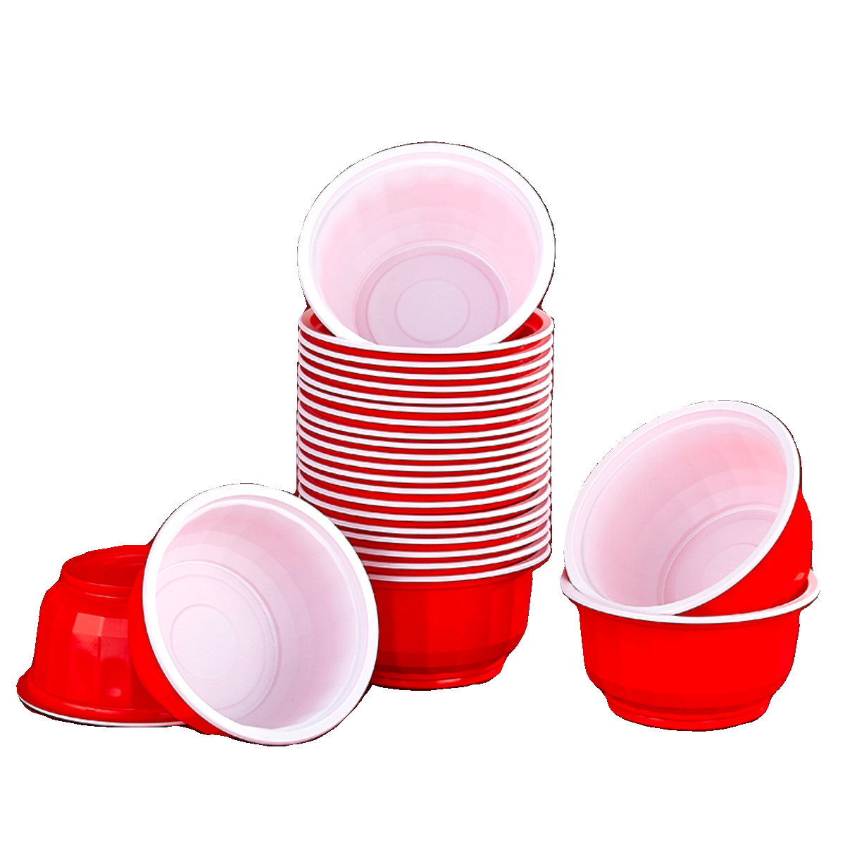 硬质加厚一次性塑料红碗聚餐喜庆碗家用餐具结婚碗筷套装新年红勺-图3