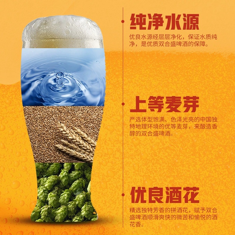 北京双合盛精酿啤酒高度数德式小麦白啤中高端原浆整箱330ml*6罐