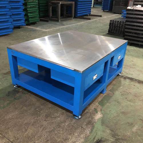 东莞钢板工作台模具装配维修桌钳工工作台重型飞模台实训工作台 - 图2