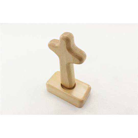 木质十字架摆件实木12cm高教礼品工艺礼品摆饰桌摆摆件手握生日探