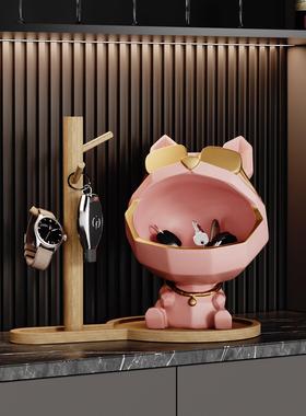 斗牛犬入户门口鞋柜钥匙收纳玄关装饰品摆件客厅家居乔迁新居礼品