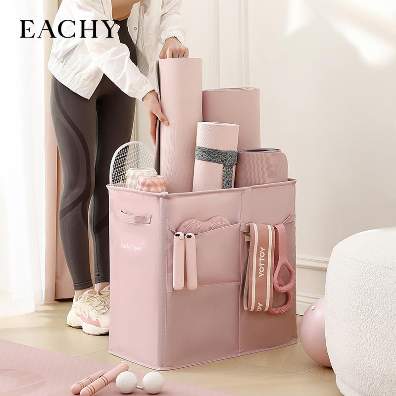 瑜伽垫收纳筐健身护具运动器材夹缝收纳篮可折叠家用泡沫轴置物架 - 图1