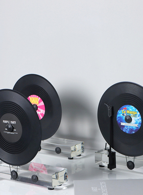 新中式水晶复古留j声机黑胶唱片创意客厅装饰轻奢摆件高端家居软