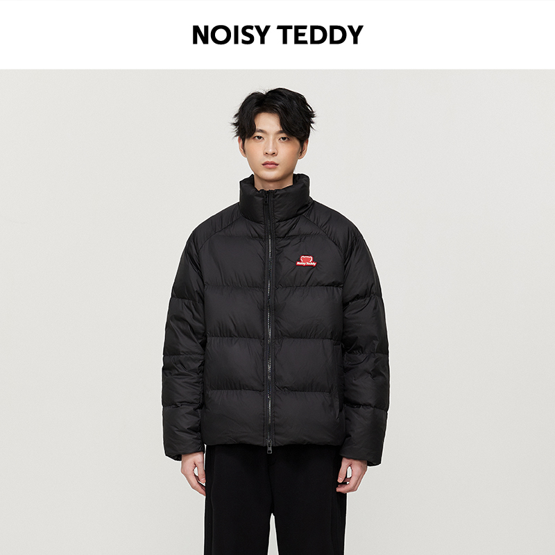 NOISY TEDDY男女同款25年冬新款简约立领拉链羽绒服百搭保暖外套 - 图2