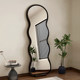 Full-length mirror, home floor-to-ceiling mirror, light luxury, high-end dressing mirror, wavy shaped wall-mounted girls' bedroom fitting mirror