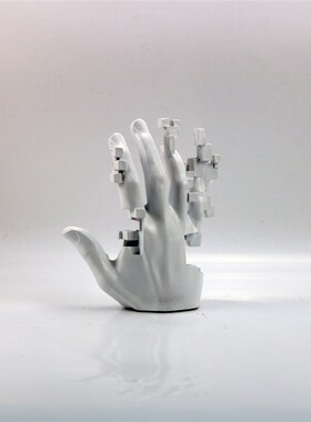 现代简约树脂白色手掌摆s件样板房抽象雕塑展厅电视柜高级感装饰