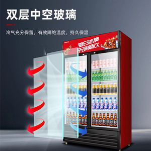 白雪尚品商用展示柜冷藏冰箱保鲜柜立式便利店冷饮料玻璃酒柜