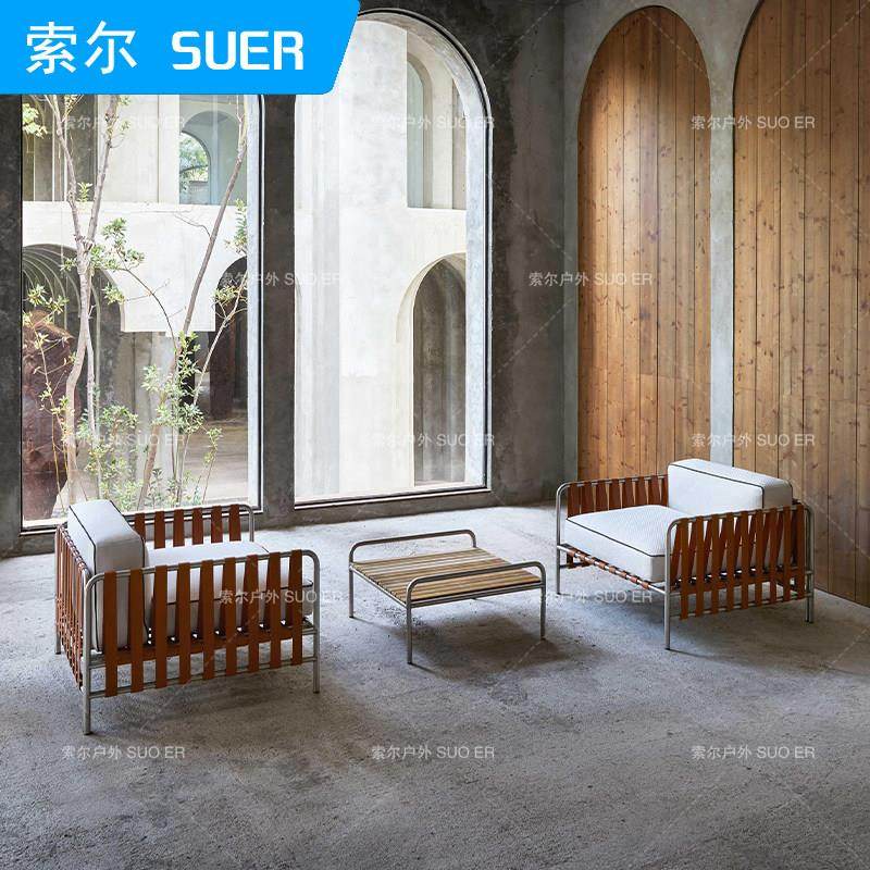 户外沙发组合防雨晒不锈钢别墅藤编沙发庭院花园简约露天阳台家具,淘宝优惠券,粉丝福利购,淘宝优惠卷