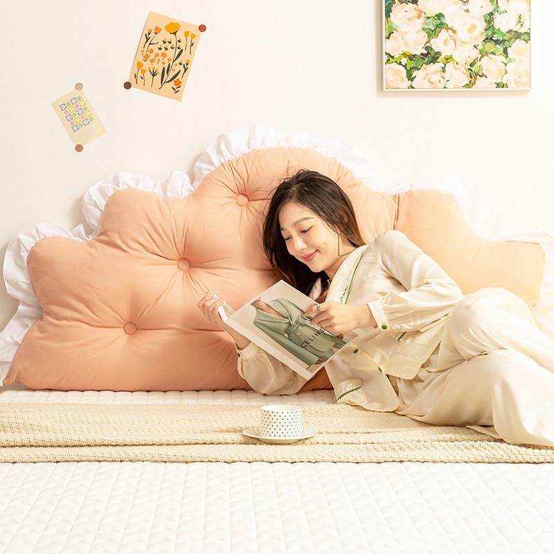 网红床头靠垫加高床上靠枕大靠背韩版粉色榻榻米护腰靠背垫可拆洗,淘宝优惠券,粉丝福利购,淘宝优惠卷