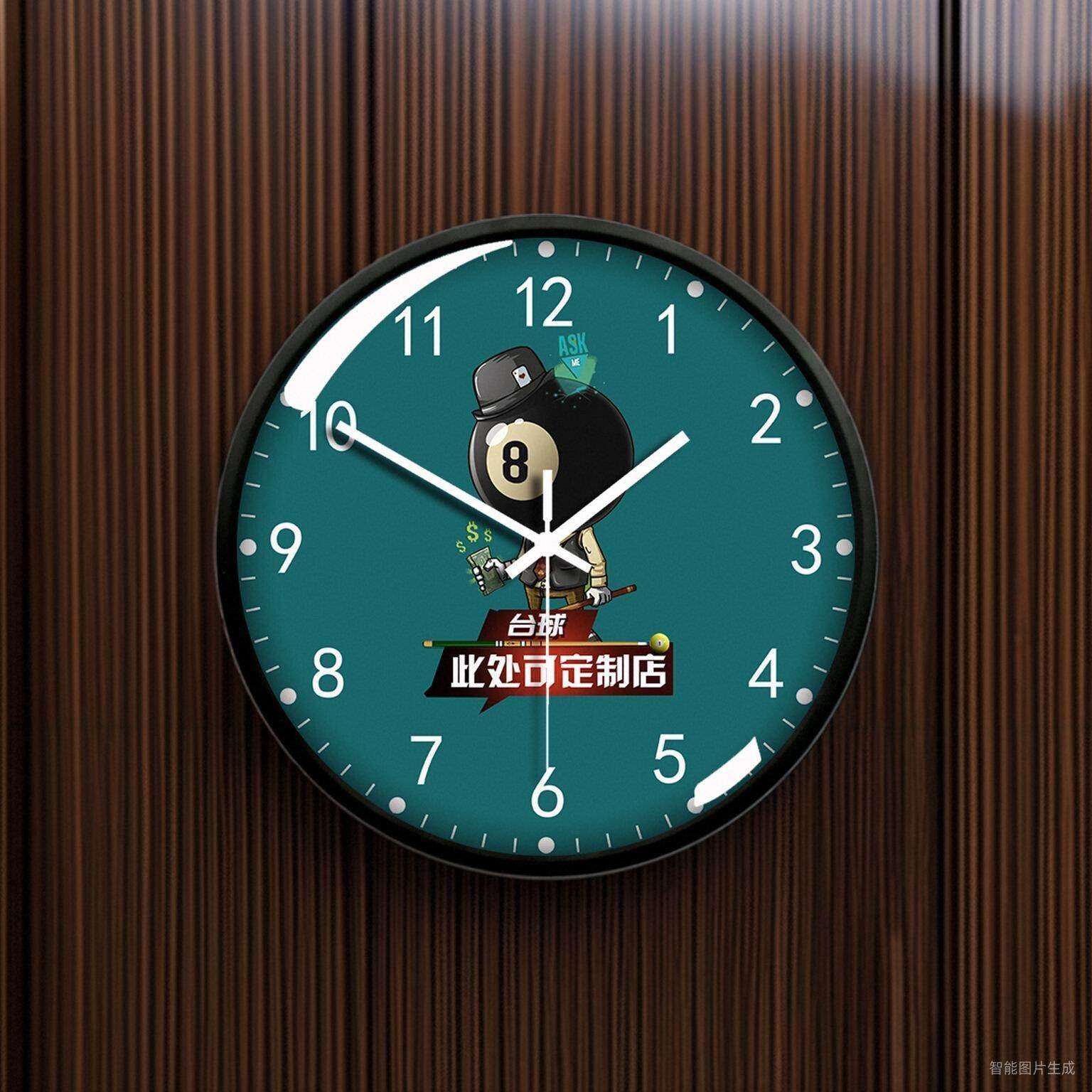 台球厅定制挂钟表台球馆室用品个性创意装饰石英钟桌球俱乐部时钟,淘宝优惠券,粉丝福利购,淘宝优惠卷