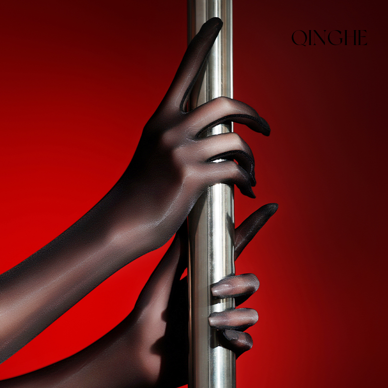 轻禾「幽兰」1D性感超薄丝袜手套丝滑高弹油亮润滑手丝高级感黑丝 - 图3