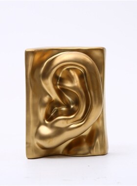 设计师轻奢软装饰品 简约现代创z意陶瓷五官摆件 样板房书房工艺