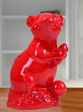 十二生肖大号红色羊摆件s乔迁送礼家居装饰品风水电视柜办公室摆