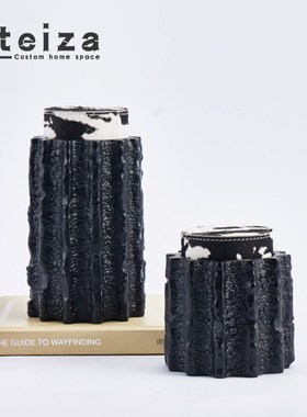 Oteiza简约现代树脂金属v储物罐子样板间酒店客厅书房书桌茶几摆
