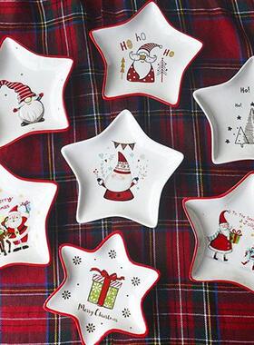 Export Nordic Poland Christmas star plate Santa Clausតាន