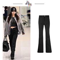 Correct version Jennie Kim Zhinyu Book Xin with the same casurege jeans Womens small crowdsourced autumn winter style pants