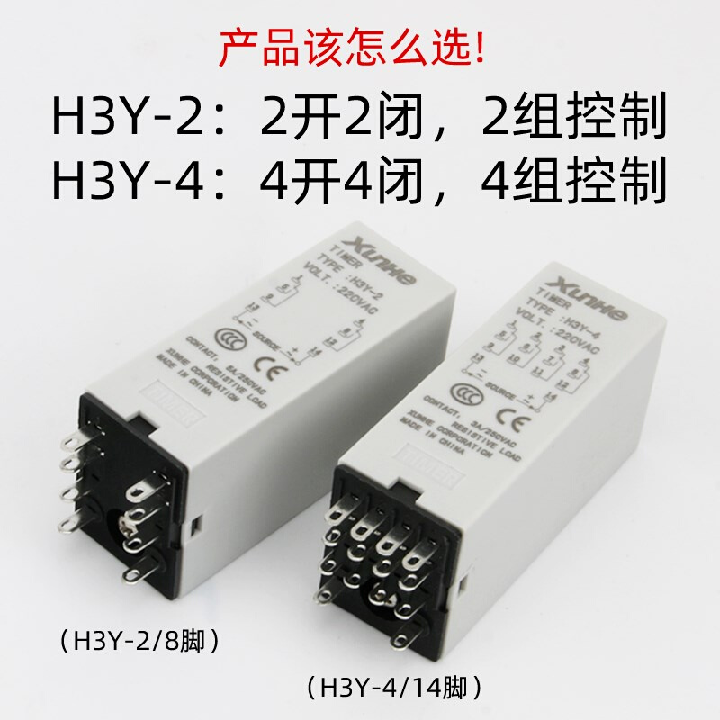 JSZ6小型数显H3Y-2/4/H时间继电器循环时间控制延时器12V24V220V - 图1