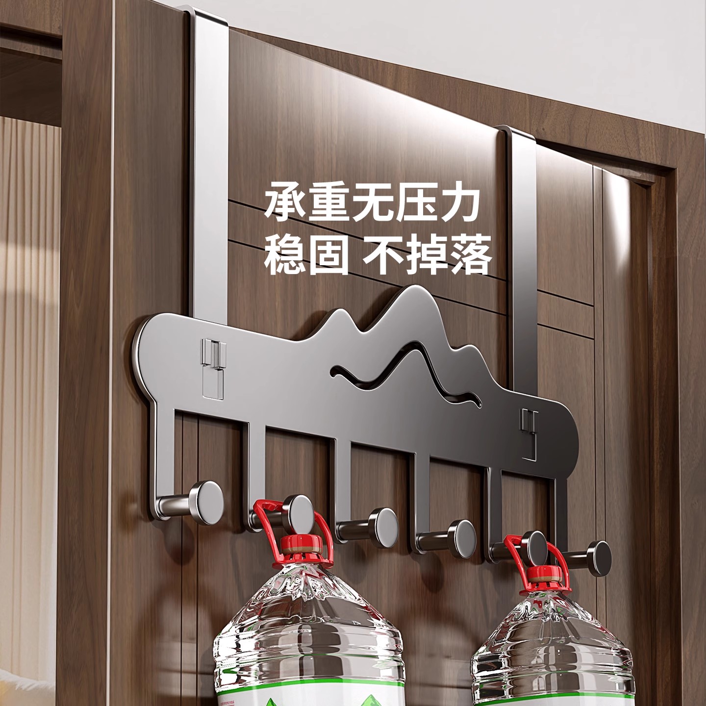 门后挂钩免打孔多巴胺门背式挂衣架卧室衣服帽子包包收纳架置物架 - 图2