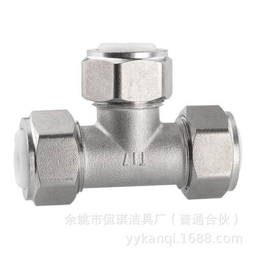 侃琪316L不锈钢波纹连接水管接头内牙外牙快速直接正三通弯头直通 - 图3