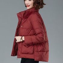 90 white duck suede thickened down jacket Winter standout Korean version loose Mom loaded down jacket Casual Down Short Coat