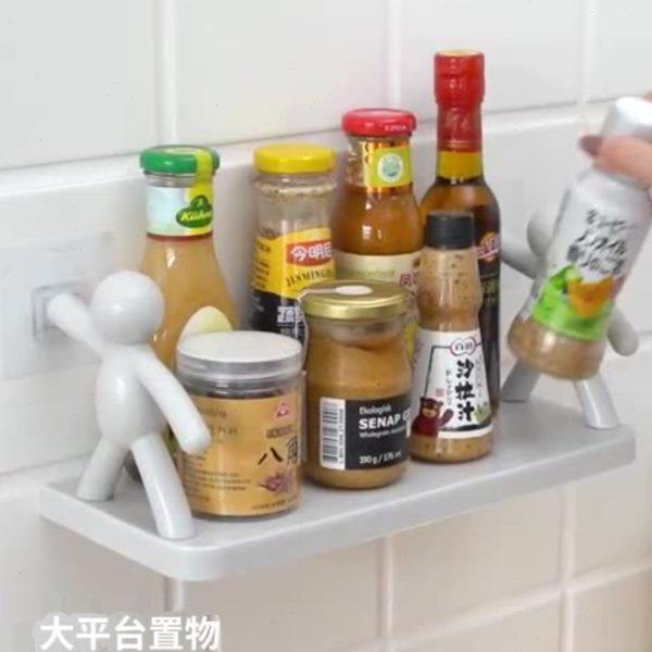Hook storage rack bathroom makeup wash wall hanging character seasoning kitchen seasoning storage and sorting rack guardrail