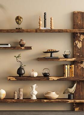 中古玄关博古架陶瓷摆饰家居客厅样板房茶室酒柜壁龛侘寂软装饰品