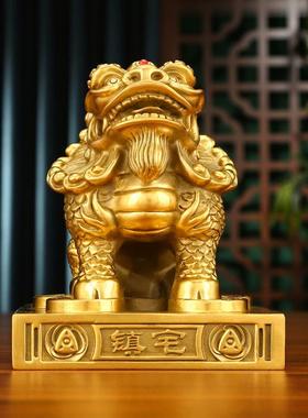 铜貔貅摆件皮丘家办公室客厅玄关家居装饰品店铺开业礼品铜器