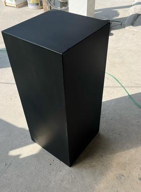 哑光纯黑岩板大理石材雕塑底座摆台酒店会所玄关样板间基座展示台