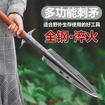 Military Print Gardening Tip Shovel Multifunction Serrated Shovel Full Steel Zulu Gun Point Outdoor Open Hill Cleaved Firewood Camping Tool