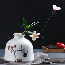 White porcelain hand-painted small vase Chinese style Japanese style brief Zen Imagery Home Tabletop Ceramic Dry Flowers Flowers Flowers Inserts