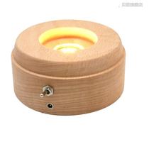 Beech small night swivel charging subsection Eight soundbox crystal base round seat shaped luminous wood bottom wood pendulum fitting lighting lamp