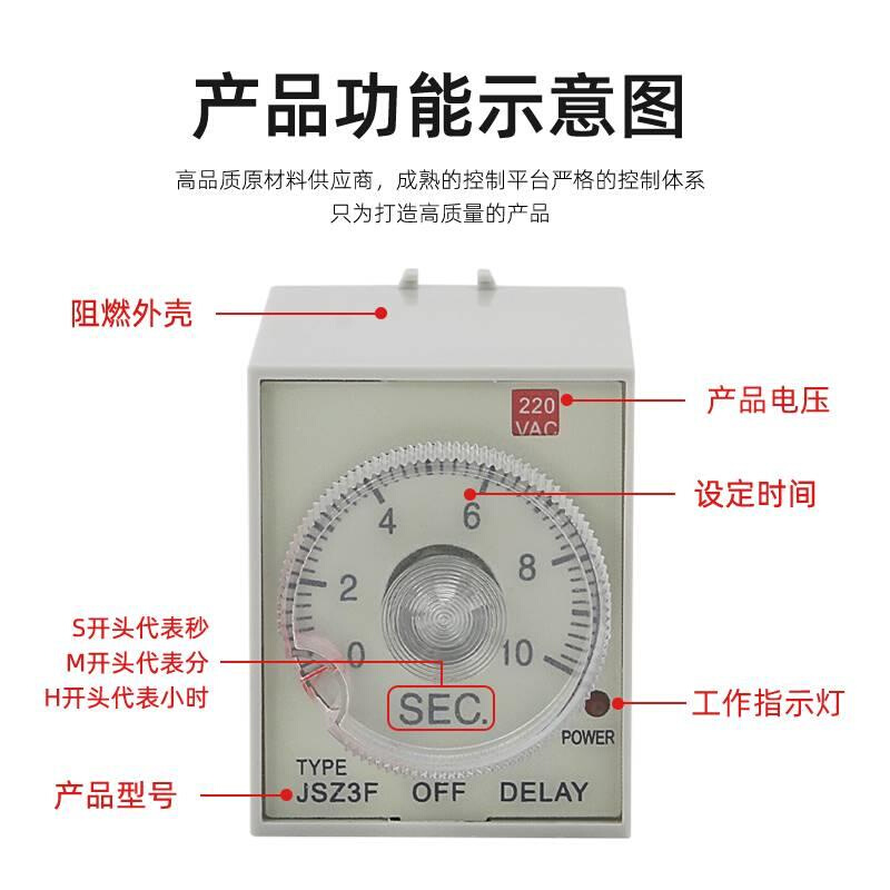 断电S时T3PF(JSZ3) 可调延定时延A迟小型时间继电器C220V DC24V - 图2