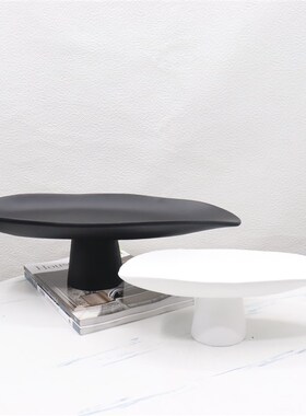 简约现代树脂高脚果盘创意t客厅餐桌茶几收纳托盘摆件样板间装饰