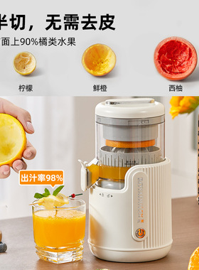 日本110v电动小型无线便捷式榨汁机充电渣汁分离果汁机橙汁原汁机
