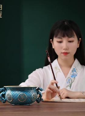 大明铜居匠聚宝盆摆件财聚财办公室客家装饰JBP-0612公厅司乔招迁