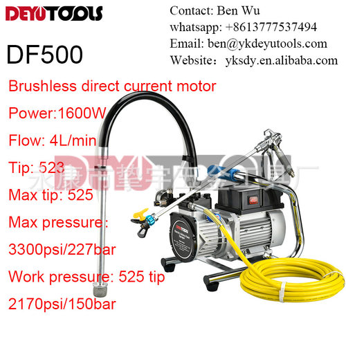 多功能内外墙高压无气无刷隔膜乳胶漆涂料油漆喷涂机带漏斗DF500 - 图0