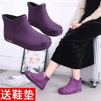 New Rain Shoes Non-slip Outdoor Water Shoes Kitchen Spring Autumn Rubber Shoes Waterproof Shoes Fashion Low Cylinder Rain Boots Lady Water Boots