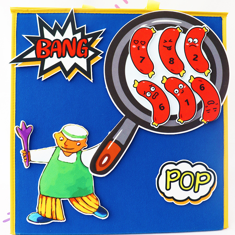 十根肥香肠ten fat sausages围裙剧故事表演毛毡教具幼儿园布偶贴 - 图2