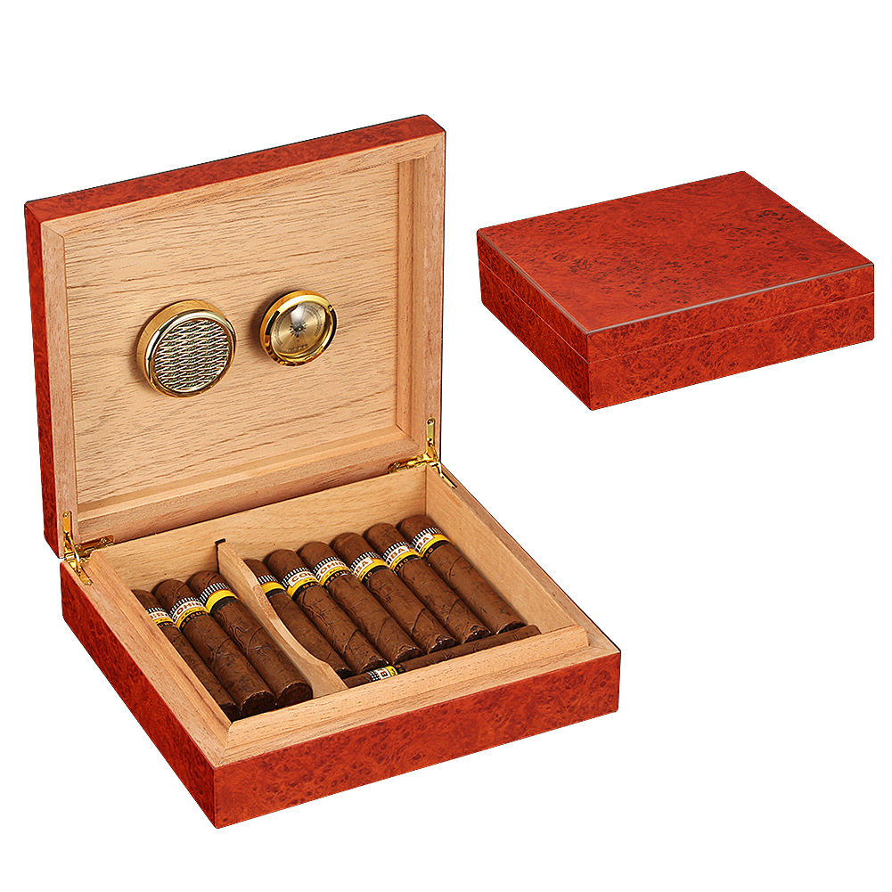 推荐Cigar box cedar wood portable Cigar humidor cigarette ca - 图1